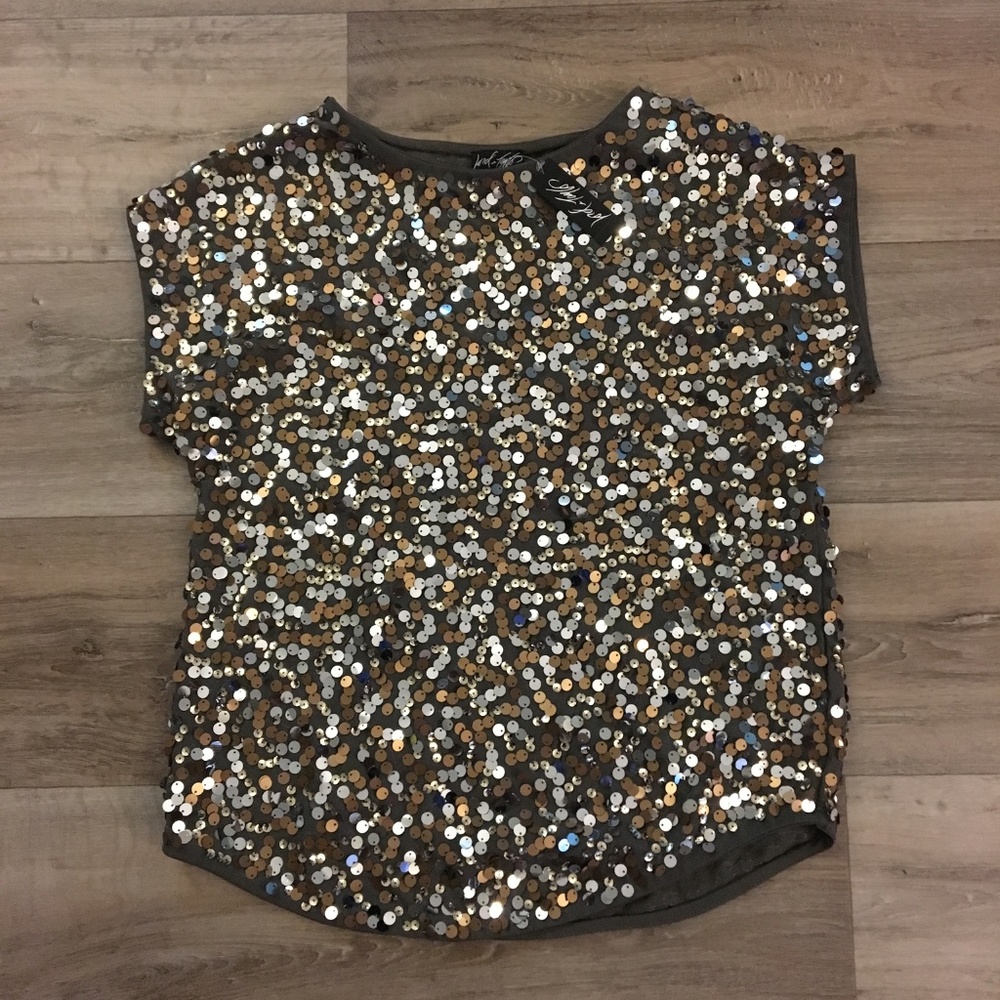 Lord & Taylor Sequin Multi-color Blouse Sz S